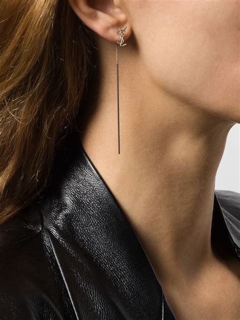 ysl chain threader earrings|Saint Laurent Opyum YSL Threader Earrings .